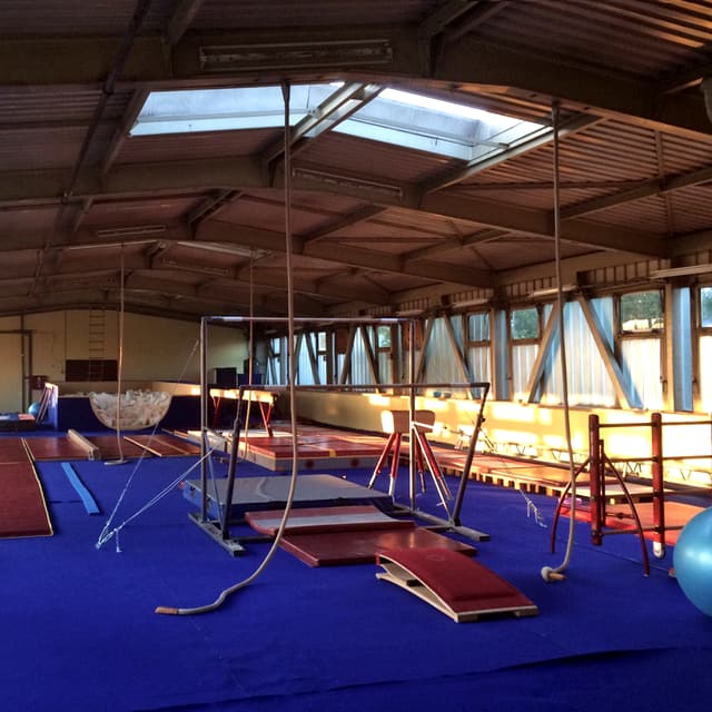 Pogled na salu sa gimnastičkim spravama